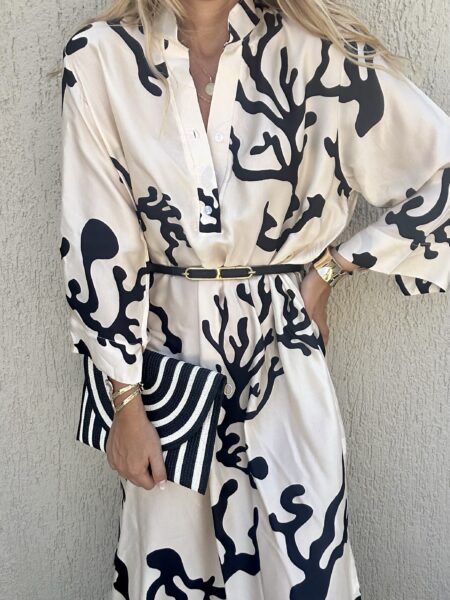 Vivian Coral Dress White