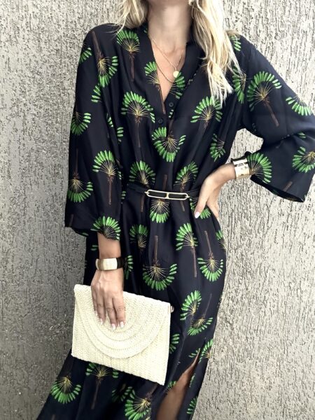 Vivian Palm Dress Black