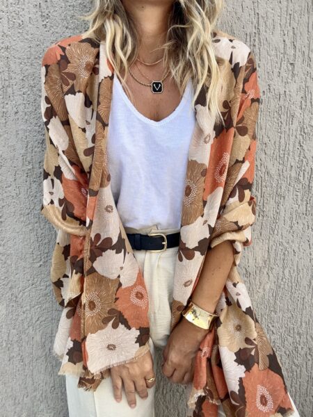 Pashmina Flower Beige