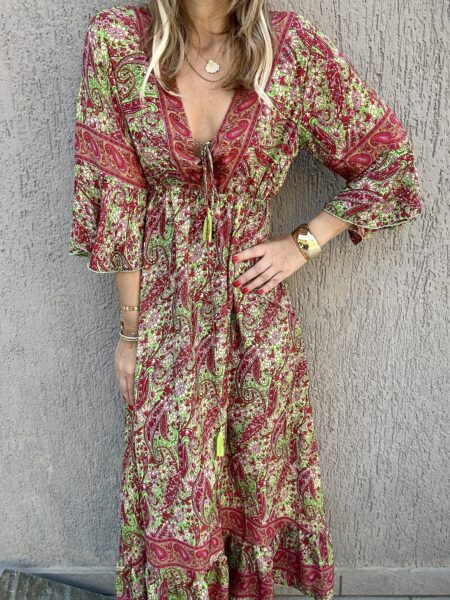 Ivonne Dress Green Pink