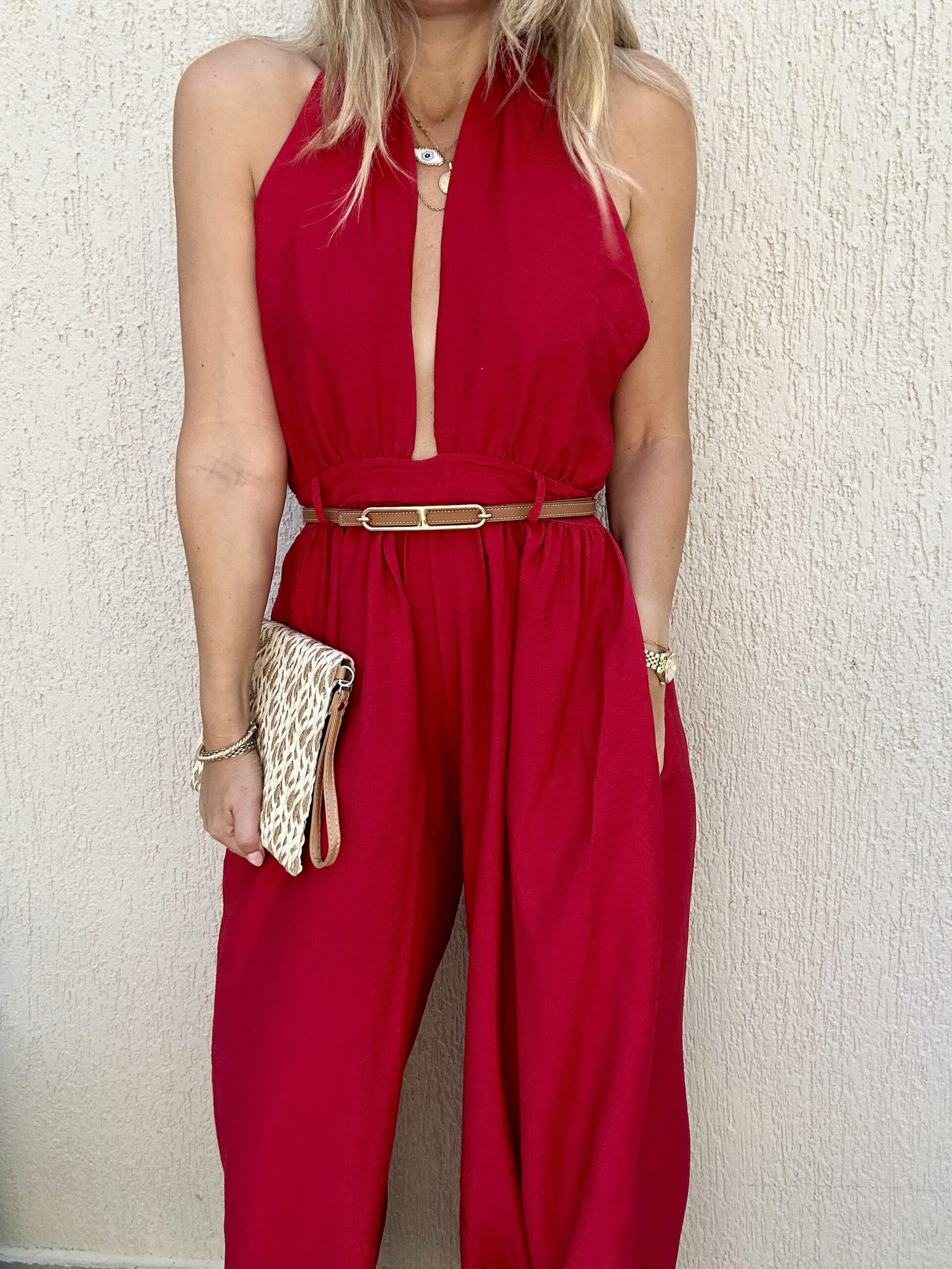 Selena Jumpsuit Red - Image 2