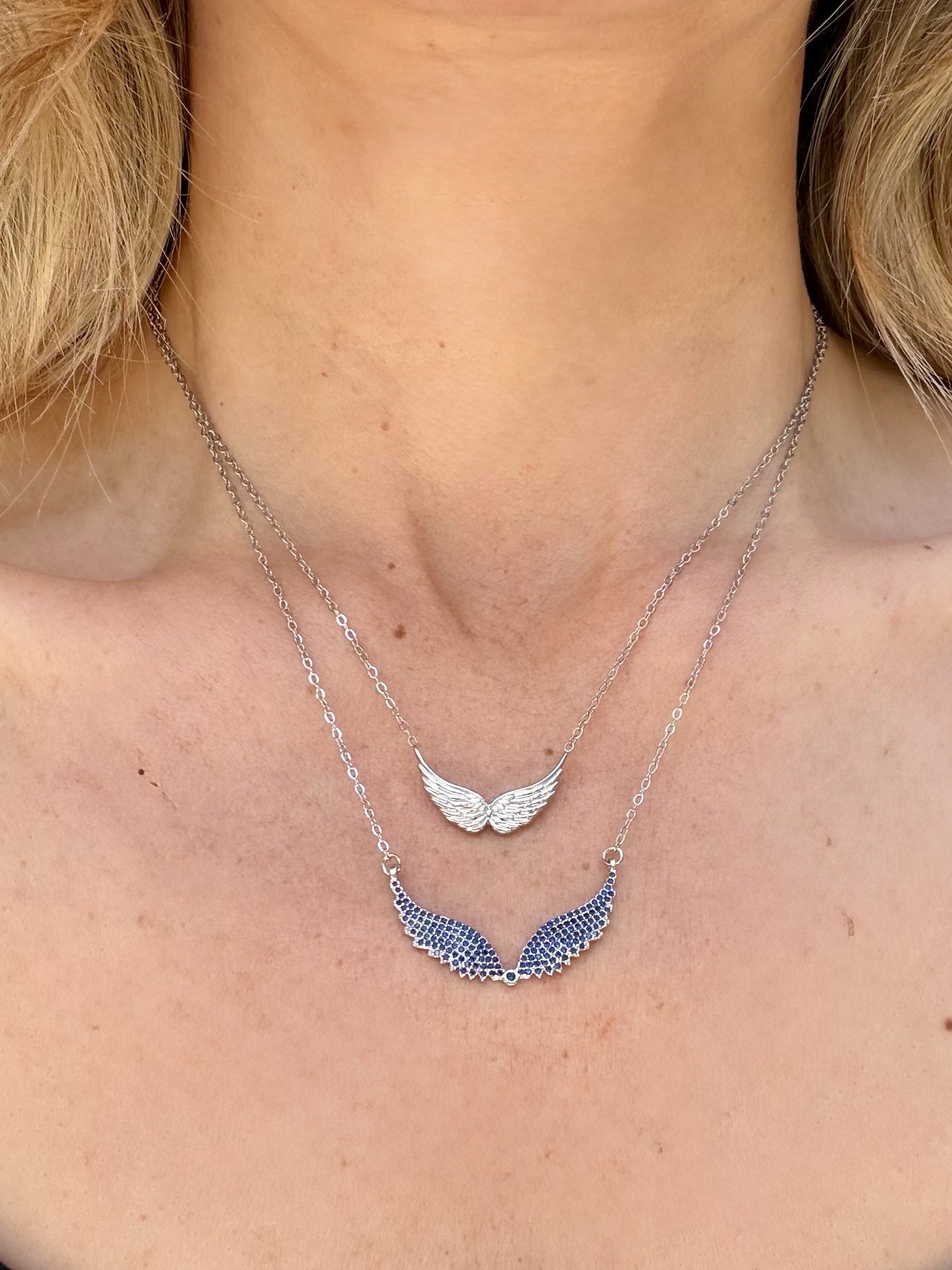 Angel Wings Blue Silver - Image 2