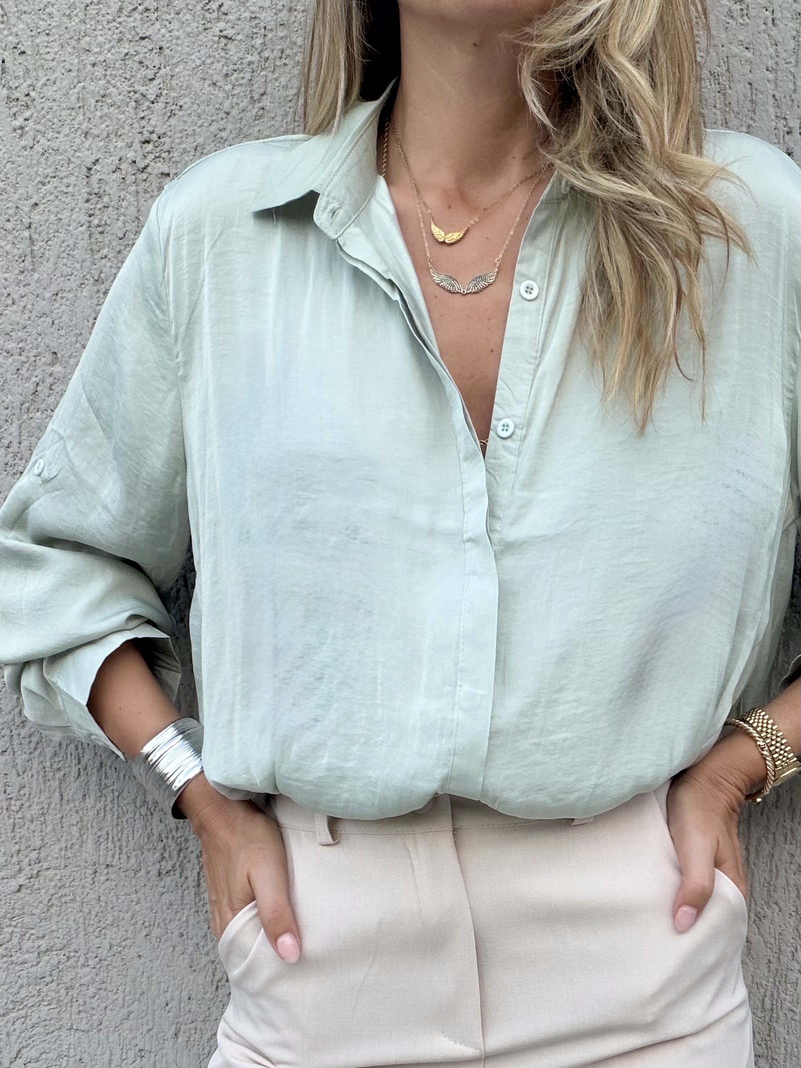 Olivia Shirt Mint - Image 2
