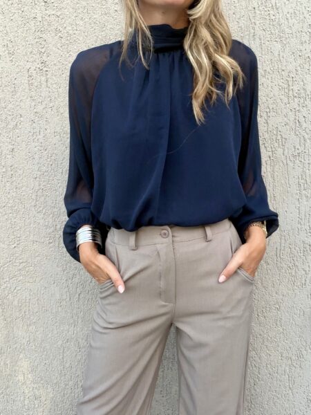 Ariana Navy Blouse