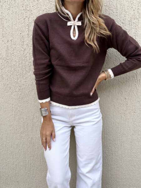 Camille Chocolate Knit Sweater