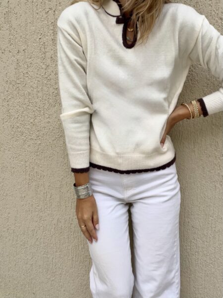 Camille White Knit Sweater