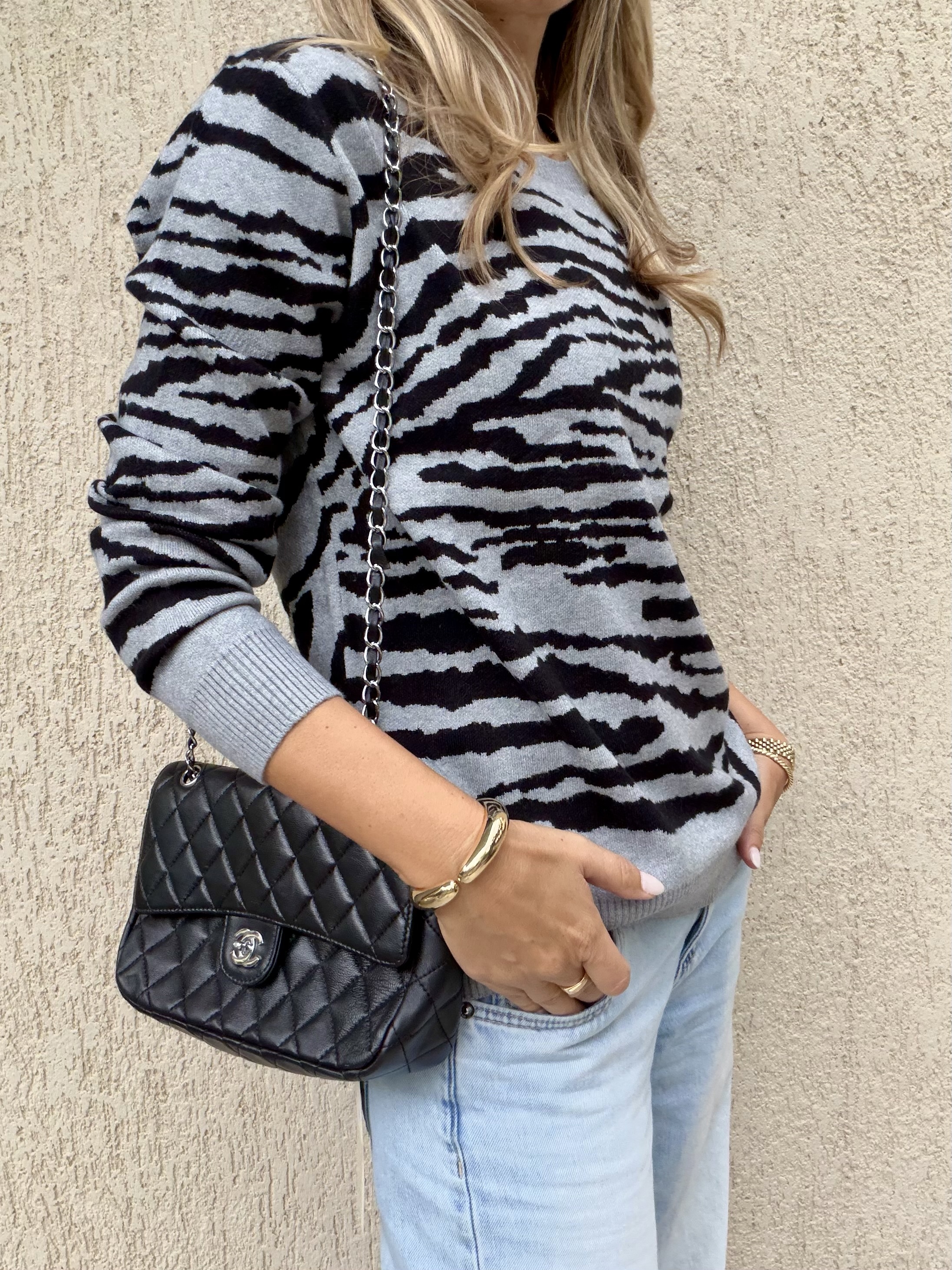 Alessia Grey & Black Knit - Image 2