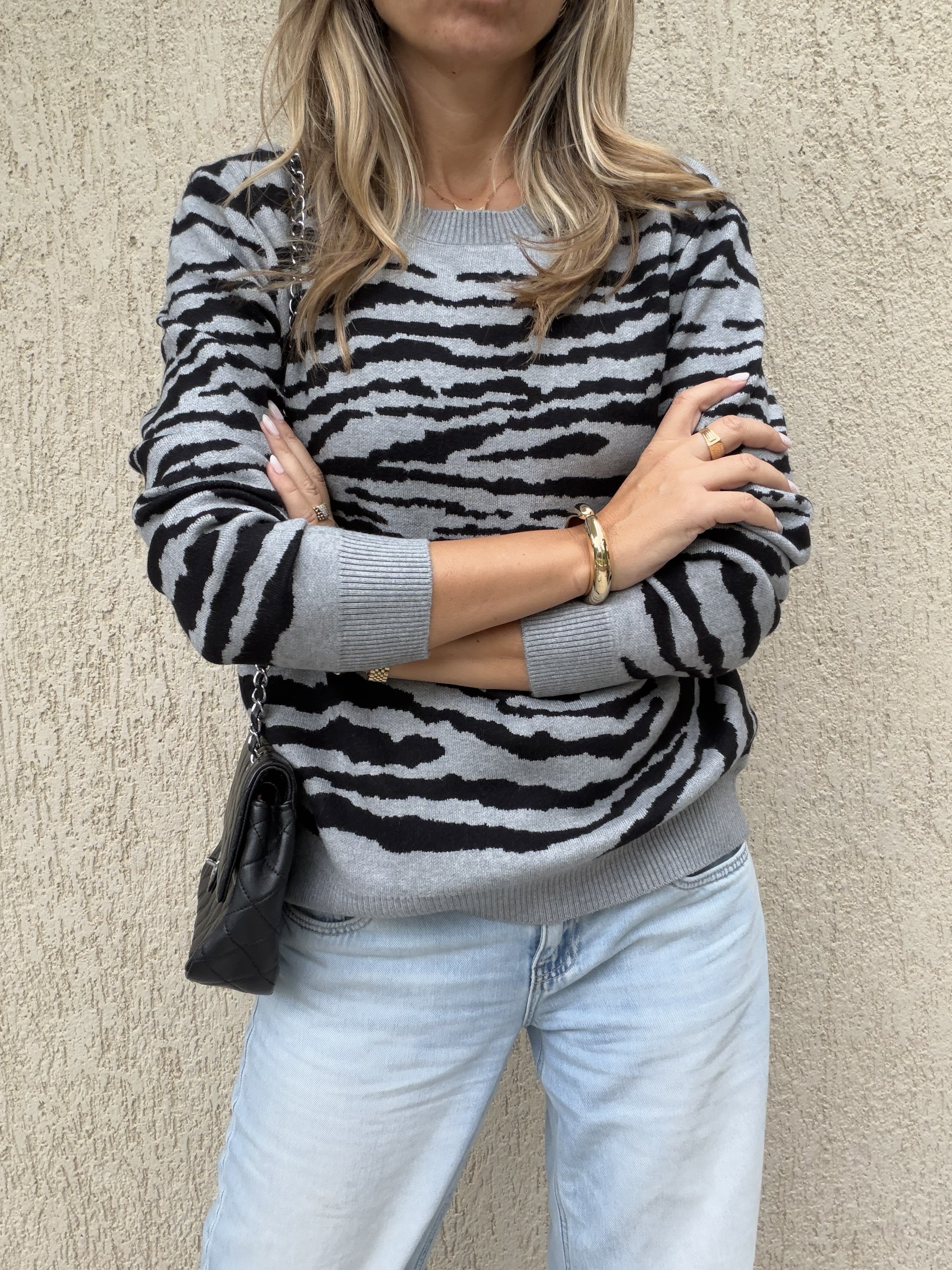 Alessia Grey & Black Knit - Image 3