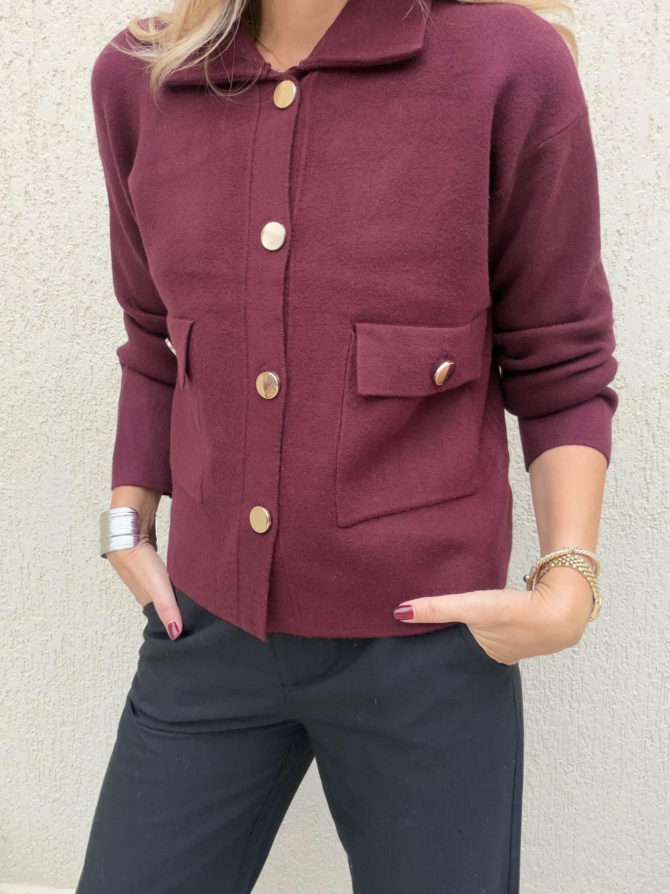 Bianca Cardigan Bordeaux - Image 2