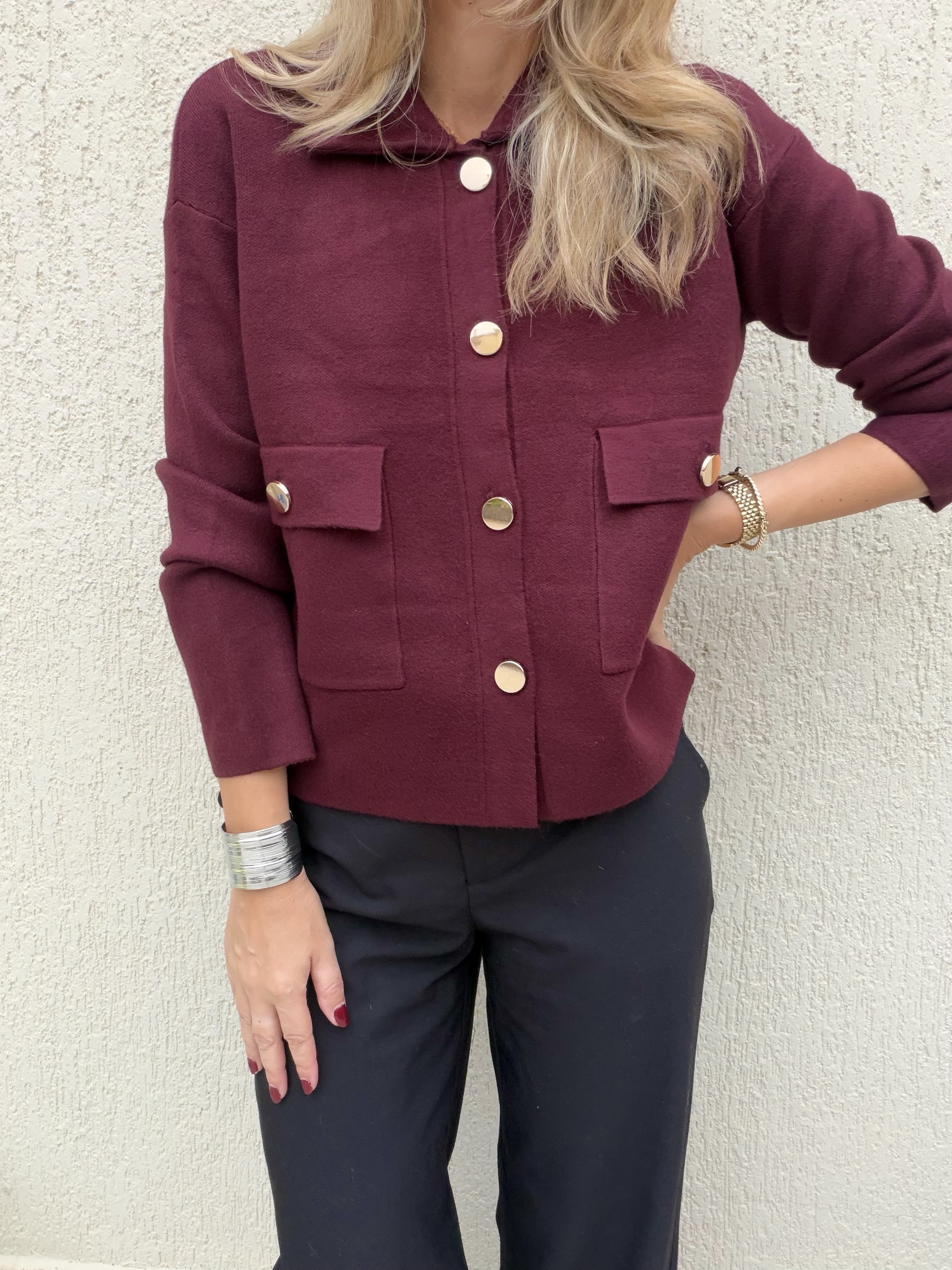 Bianca Cardigan Bordeaux - Image 3